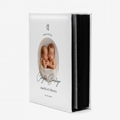 Personalizowany album CHRZEST BLI�NI�T album na chrzest pami�tka chrztu prezent dla bli�niak�w