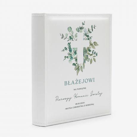 Personalizowany album PAMI�TKA OD CHRZESTNEJ NA KOMUNI� album komunijny dla ch�opca album na komuni�