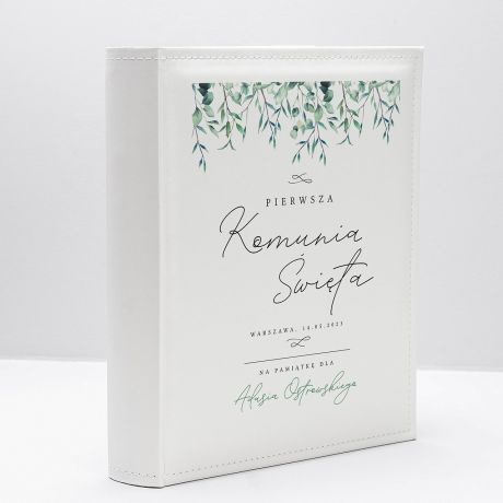 Personalizowany album na zdjcia wklejane PREZENT NA KOMUNI album na komuni album komunijny na zdjcia
