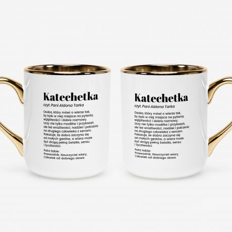 Personalizowany bia�o-z�oty kubek DEFINICJA prezent dla katechetki kubek dla katechetki kubek definicja
