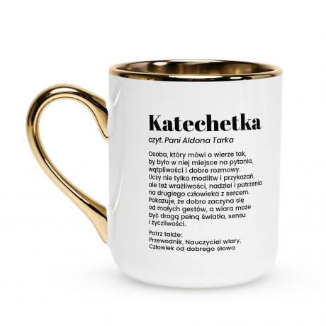 Personalizowany bia�o-z�oty kubek DEFINICJA prezent dla katechetki kubek dla katechetki kubek definicja