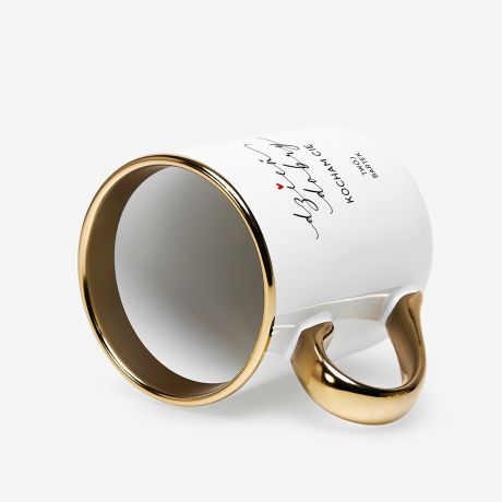 Personalizowany bia�o-z�oty kubek DZIE� DOBRY prezent dla dziewczyny