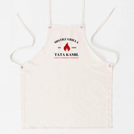 Personalizowany fartuch dla taty MISTRZ GRILLA prezent dla taty na dzie� ojca na dzie� taty gad�et dla taty