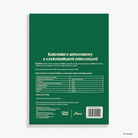 Personalizowany kalendarz adwentowy ZE ZDJ�CIEM I TWOIM TEKSTEM