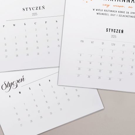 Personalizowany kalendarz CIEKAWOSTKI O KONIACH prezent dla koniary kalendarz personalizowany