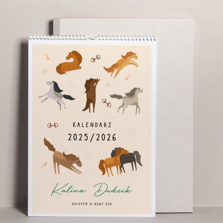 Personalizowany kalendarz CIEKAWOSTKI O KONIACH prezent dla koniary kalendarz personalizowany