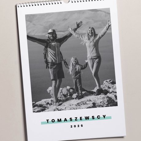 Personalizowany kalendarz cienny czarno-biay