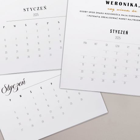 Personalizowany kalendarz ZNAKI ZODIAKU prezent dla zodiakary