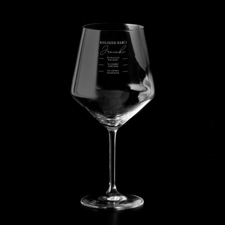 Personalizowany kieliszek do wina SKALA pomysł na prezent na Dzień Babci