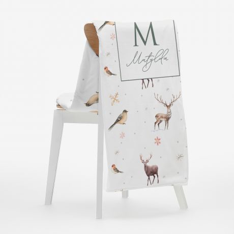Personalizowany koc z nadrukiem MONOGRAM na wita koc witeczny witeczny koc kocyk witeczny