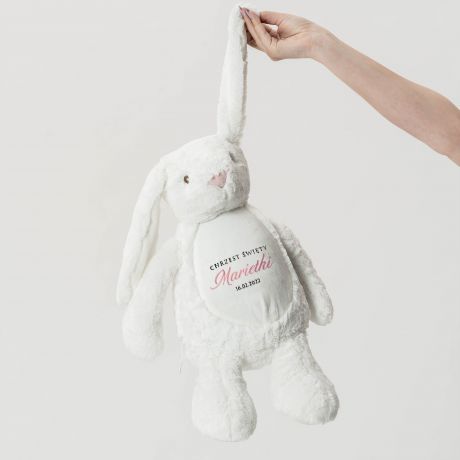 Personalizowany królik MASKOTKA NA CHRZEST dla dziewczynki