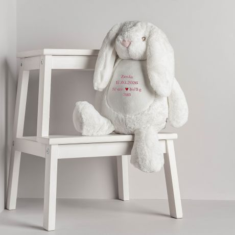 Personalizowany KR�LIK Z METRYCZK� prezent na narodziny dziewczynki prezent dla dziewczynki