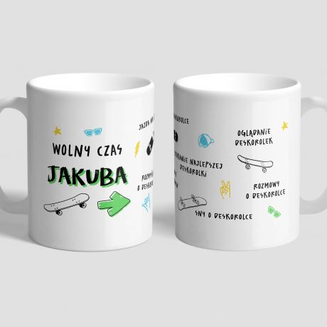 Personalizowany kubek CZAS WOLNY prezent dla skatera