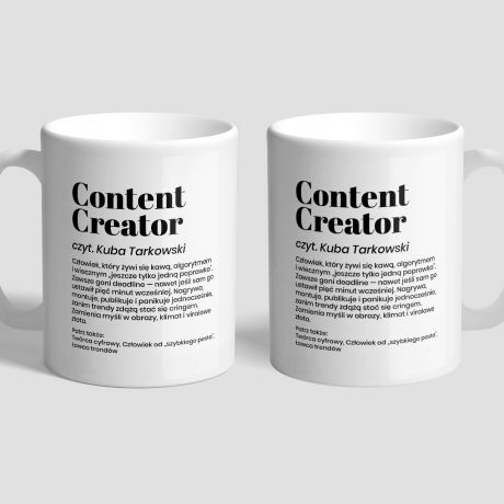 Personalizowany kubek CONTENT CREATOR prezent dla influencera kubek z napisem kubek personalizowany
