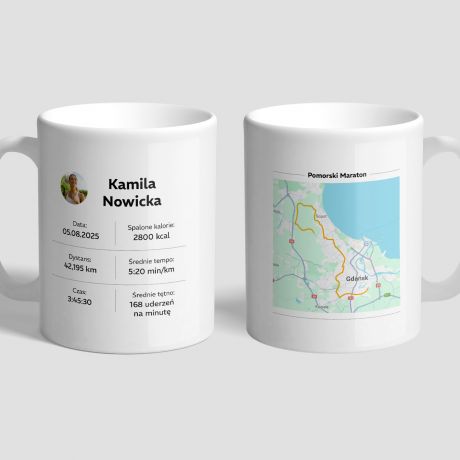 Personalizowany kubek dla biegacza MARATON prezent dla maratoczyka prezent dla biegacza