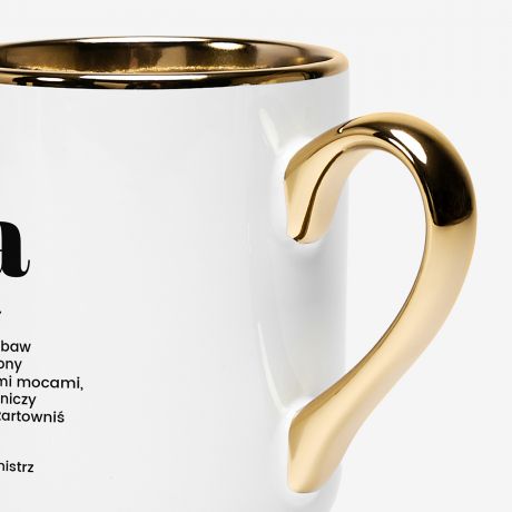 Personalizowany kubek dla taty DEFINICJA bia�o-z�oty kubek na dzie� taty kubek na dzie� ojca prezent dla taty