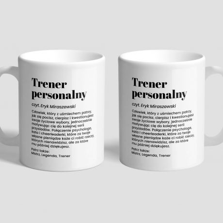 Personalizowany kubek dla trenera personalnego DEFINICJA kubek dla trenera prezent dla trenera personalnego