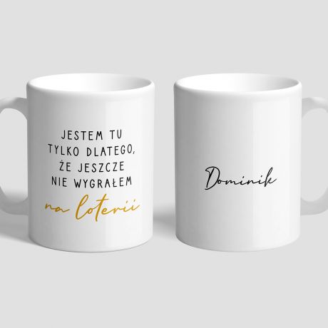 Personalizowany kubek do pracy WYGRANA NA LOTERII mieszny kubek do pracy kubek dla kolegi z pracy