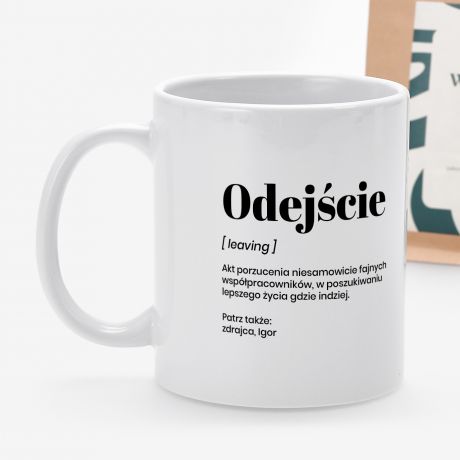 Personalizowany kubek i kawa PREZENT NA ODEJCIE Z PRACY