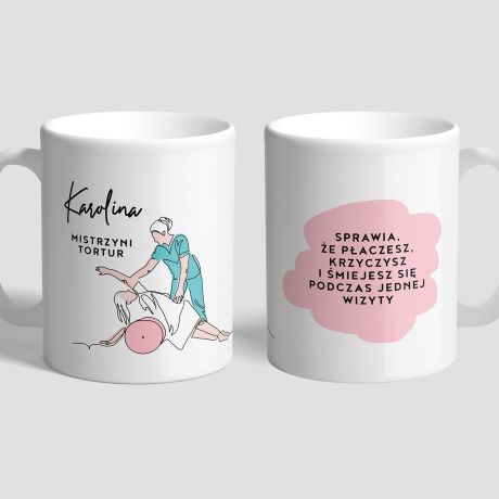 Personalizowany kubek MISTRZYNI TORTUR prezent dla fizjoterapeutki kubek dla fizjoterapeuty