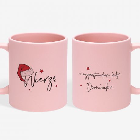 Personalizowany kubek na mikoajki WIERZ prezent mikoajkowy dla dziewczyny dla dziecka prezent na mikoajki