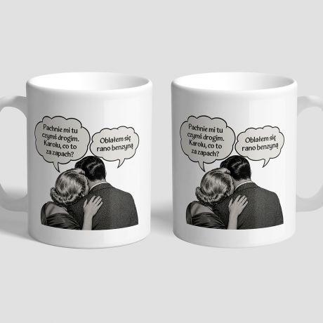 Personalizowany kubek retro PACHNIE CZYM� DROGIM prezent dla niej prezent dla niego �mieszny kubek