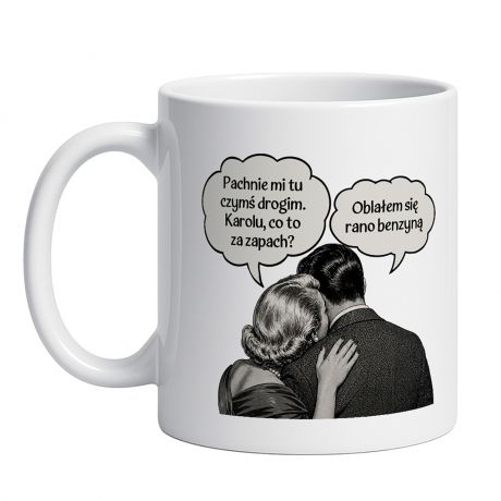Personalizowany kubek retro PACHNIE CZYM� DROGIM prezent dla niej prezent dla niego �mieszny kubek