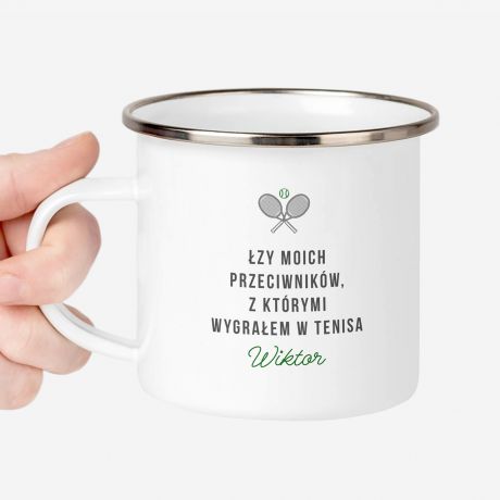 Personalizowany kubek tenisisty ZY PRZECIWNIKW prezent dla tenisisty prezent dla sportowca