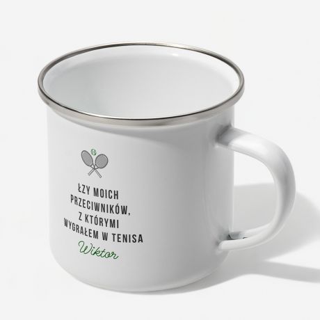 Personalizowany kubek tenisisty ZY PRZECIWNIKW prezent dla tenisisty prezent dla sportowca
