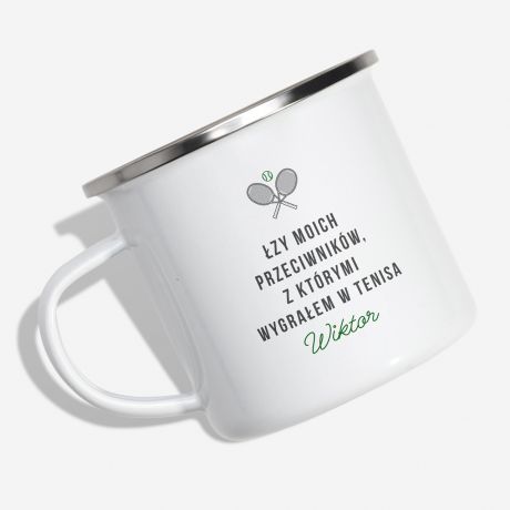 Personalizowany kubek tenisisty ZY PRZECIWNIKW prezent dla tenisisty prezent dla sportowca