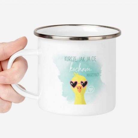 Personalizowany kubek walentynkowy dla niej KURCZ, KOCHAM CI