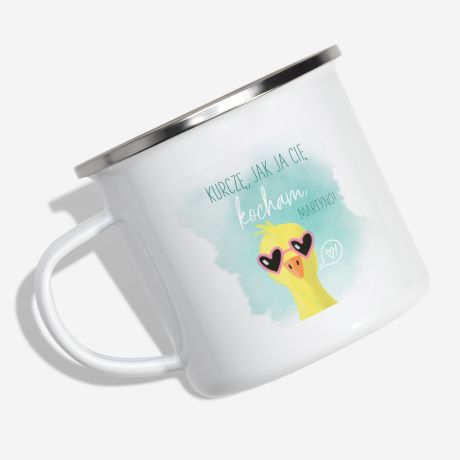 Personalizowany kubek walentynkowy dla niej KURCZ, KOCHAM CI