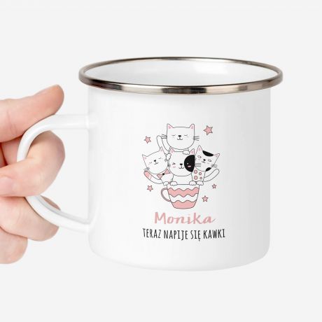 Personalizowany KUBEK Z KOTAMI do kawy
