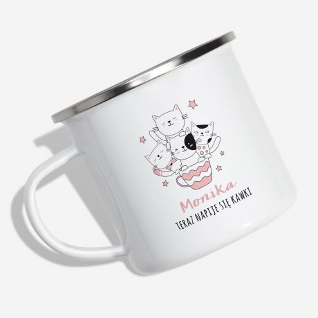 Personalizowany KUBEK Z KOTAMI do kawy