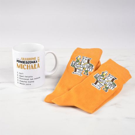 Personalizowany kubek ze skarpetkami ZESTAW PREZENTOWY DLA TATY