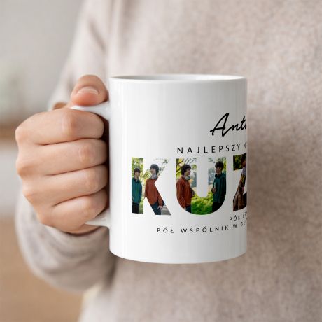 Personalizowany kubek ze zdj�ciami PREZENT DLA KUZYNA kubek na prezent kubek z nadrukiem