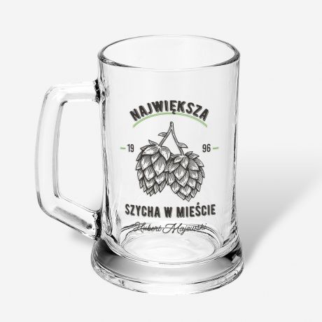 Personalizowany kufel do piwa dla mczyzny SZYCHA prezent dla mczyzny kufel na piwo kufel personalizowany