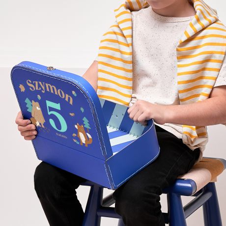 Personalizowany kuferek dla chopca LENE ZWIERZTKA prezent na urodziny dla chopca prezent prezent dla dziecka