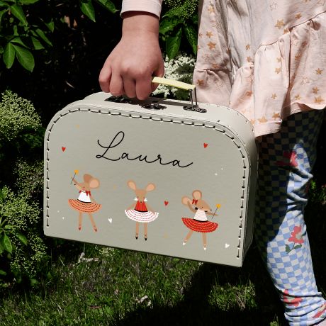 Personalizowany kuferek dla dziewczynki MYSZKI BALETNICE kuferek na kosmetyki dla dziewczynki