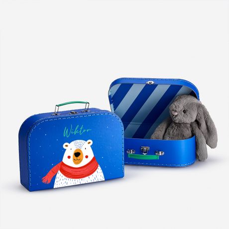 Personalizowany kuferek na zabawki MI POLARNY prezent dla dziecka na wita prezent na wita dla dziecka