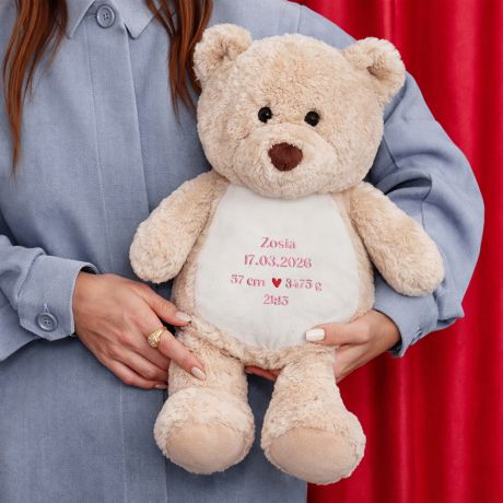 Personalizowany MI� METRYCZKA prezent dla dziewczynki mi� z metryczk�  personalizowany mi�  pluszak z imieniem