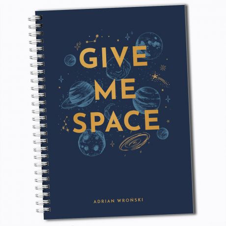 Personalizowany notatnik GIVE ME SPACE prezent dla introwertyka notatnik personalizowany prezent dla chopaka