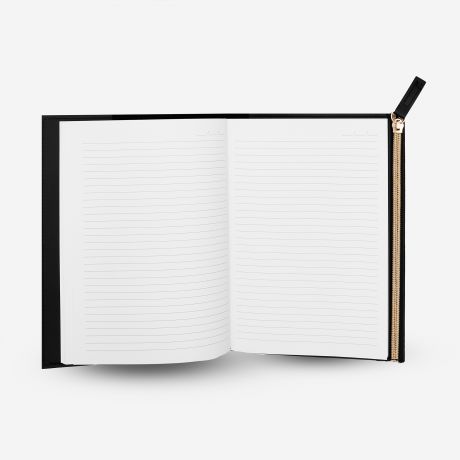 Personalizowany notatnik na zamek Z INICJAAMI czarny notes prezent dla mczyzny prezent dla kobiety