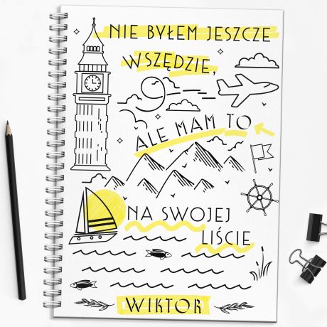 Personalizowany notatnik w twardej oprawie LISTA prezent dla podrnika gadet dla podrnika notes podrnika