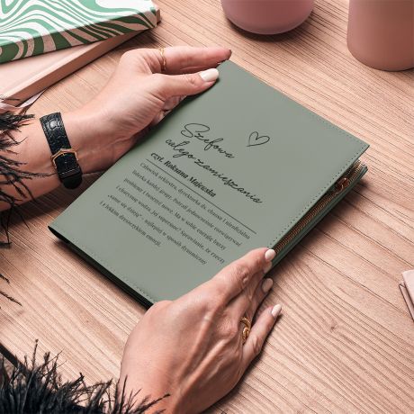 Personalizowany notes na zamek SZEFOWA ZAMIESZANIA prezent dla kobiety