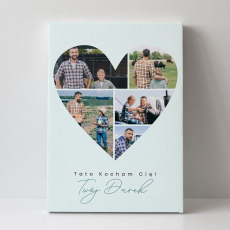 Personalizowany obraz na Dzie Taty SERCE 100 x 70cm