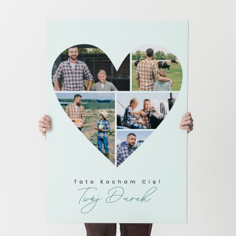 Personalizowany obraz na Dzie Taty SERCE 100 x 70cm