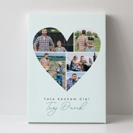 Personalizowany obraz na Dzie Taty SERCE 70 x 50cm