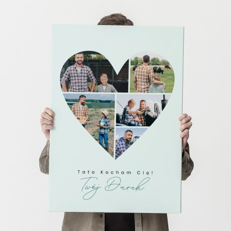 Personalizowany obraz na Dzie Taty SERCE 70 x 50cm