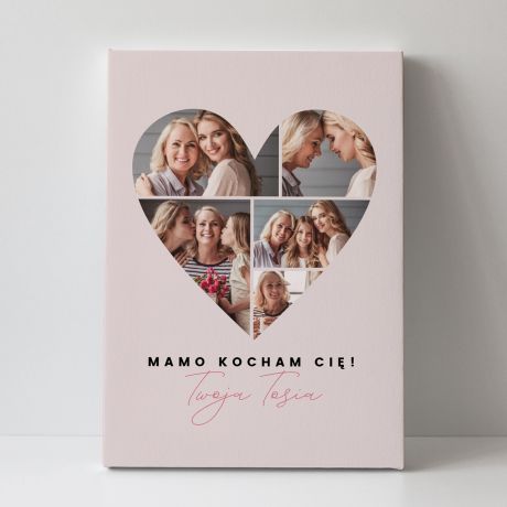 Personalizowany obraz na Dzie Mamy SERCE 70x50